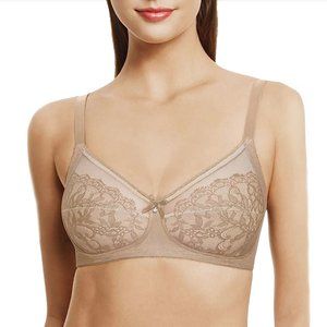 Wacoal Women's Bra Retro Chic Wire-Free Contour Nude Beige Size 40D